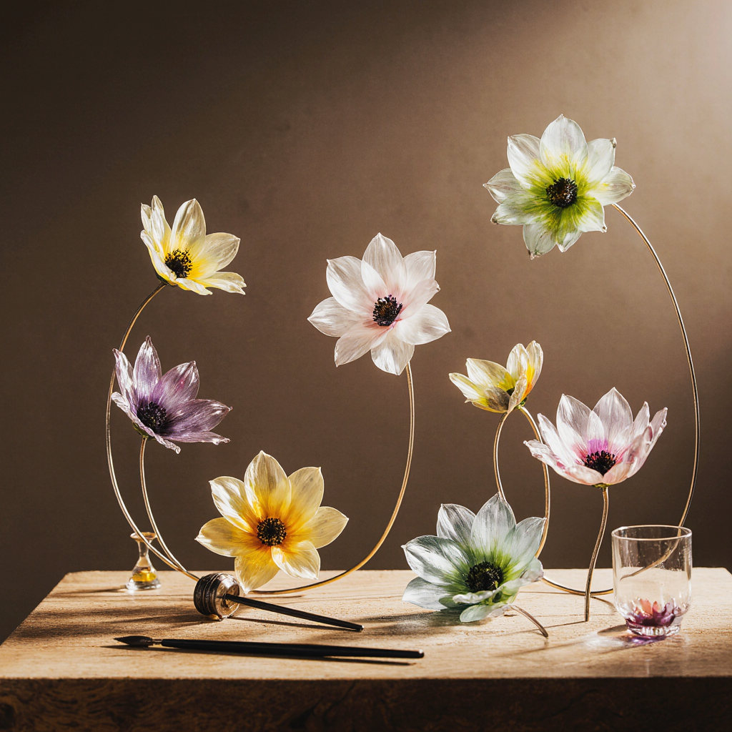 ورکشاپ ساخت گل های شیشه ای با مریم سهیلی مهر در راه روشن